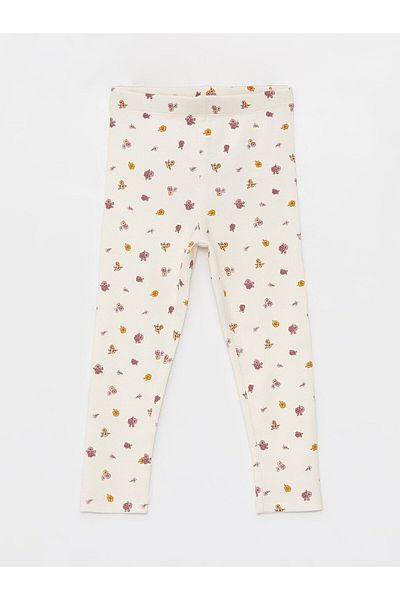 LC Waikiki Printed Baby Girl Tights with Elastic Waist, 2-Piece