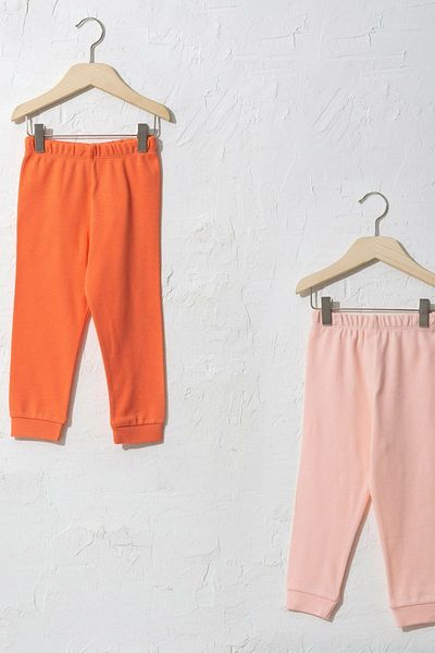 LC Waikiki Girl's Orange Qp2 Pajama Bottoms