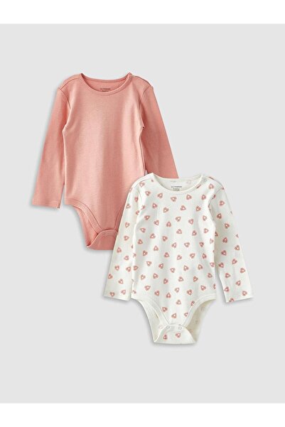 LC Waikiki LCW baby Bisiklet Yaka Uzun Kollu Pamuklu Kız Bebek Çıtçıtlı Body ...