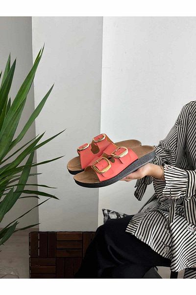 Behtah Kundura Γυναικείες παντόφλες New Season - Φαρδιές, διπλές πόρπες, ελαφριές και κομψές καθημερινές εσωτερικές κατοικίες επισκεπτών