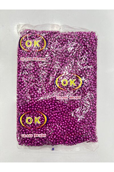 Caglar Accessories Χάντρες άμμου σε μεταλλικό ροζ χρώμα 0,6 χιλιοστών