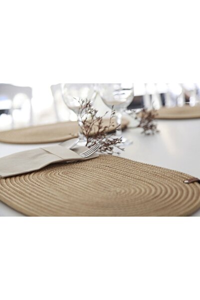 ERSU AHAT HOME DESİGN 6 قطع من طبق الجوت ذو المظهر الخوص / طبق تقديم لوكس أمر...