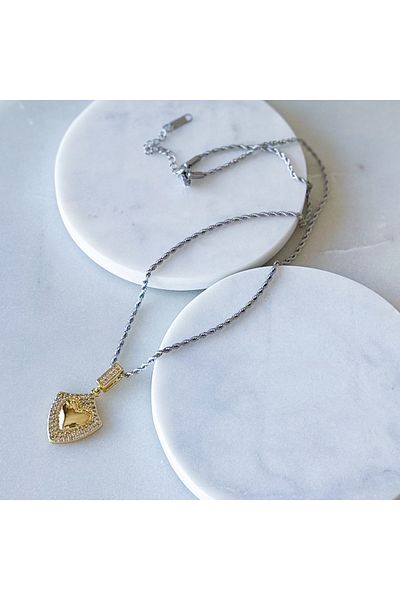 CHARMLUCKY Steel Mix Color Necklace