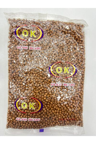 Caglar Accessories Χάντρες άμμου σε χρώμα καφέ γάλακτος 0,6 χιλιοστών