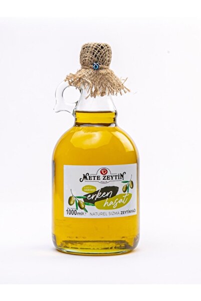 Mete Zeytin Erken Hasat Zeytinyağı Cam Şişe (1lt)