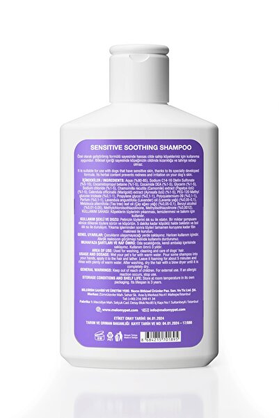 Melomy Köpekler Için Hassas Ciltlere Özel Şampuan - 250ml