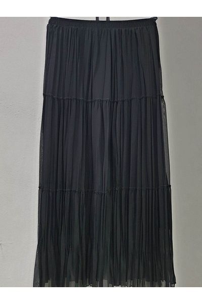sercan konfeksiyon Copy - Fusta plisată Sifon pentru femei