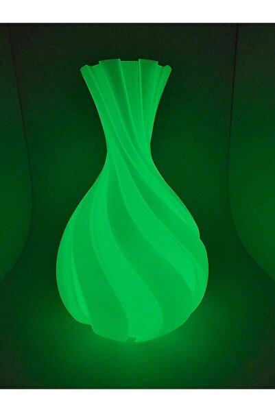 3D Atölyem KARANLIKTA PARLAYAN DEKORATİF VAZO