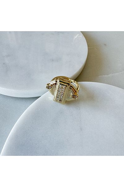 CHARMLUCKY Steel Stone Leyla Ring