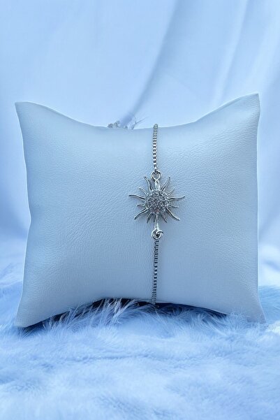 TAKIPORT Gümüş Renk Asansörlü Ayarlanabilir Güneş Detay Kadın Bileklik