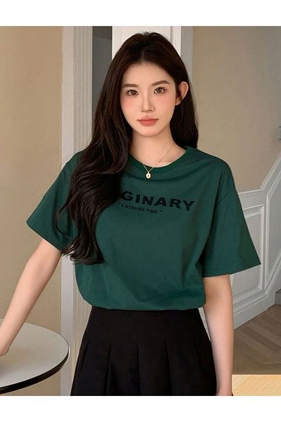 FAVORİST MAGINARY εμπριμέ βαμβακερό μπλουζάκι Oversize - Κοντό μανίκι