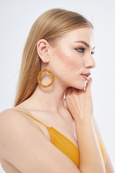 Kutaf Mustard Women's Hoop Earrings