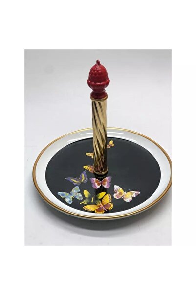 Şeker Portakalım Kelebek Desen Yuvarlak Tek Katlı Kurabıyelık Lokumluk Çerezlik