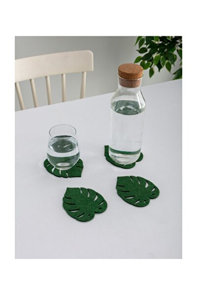 Şeker Portakalım Пальмове листя 4-х частинний фетровий підставка під чашку, м...