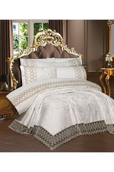 Çeyiz Bahçesi zümre three-piece bedspread