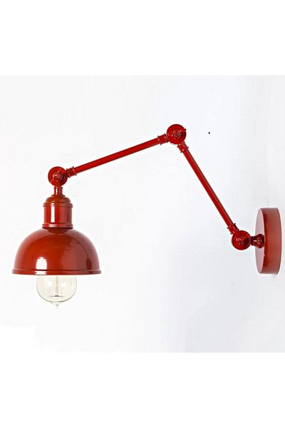 RİOLİGHT Claret Red Acrobat Wall Sconce - Metal Movable Head with 1XE27 Lampholder, Modern Vintage Rustic Design