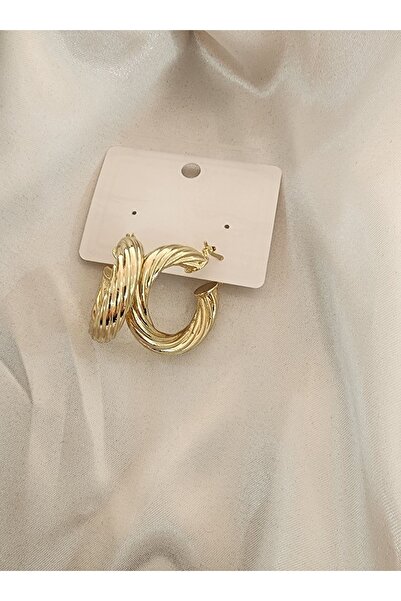 Aylish Bijuteri Gold Large Hoop Earrings