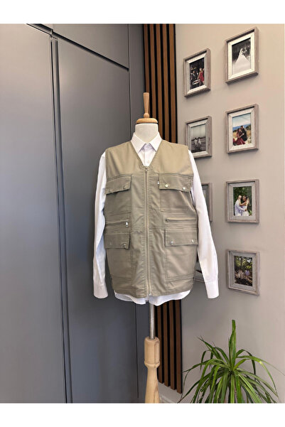 BERNEO الأب الرجالي - سترة صيفية وربيعية متعددة الجيوب وسحاب