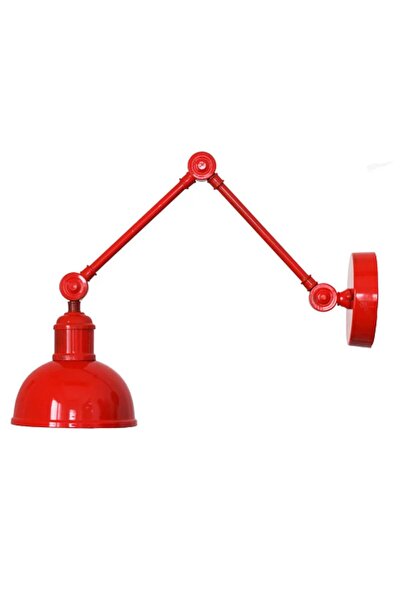 RİOLİGHT MODERN,VİNTAGE,RUSTİK KIRMIZI 1XE27 DUYLU METAL HAREKETLİ BAŞLIK AKROBAT DUVAR APLİK