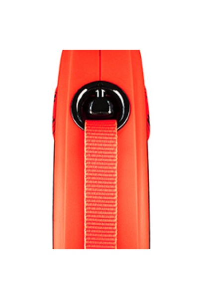 Flexi xtreme m boy şerit tasma 5metre otomatik şeritli köpek uzatma max 35kg turuncu şeritli medium
