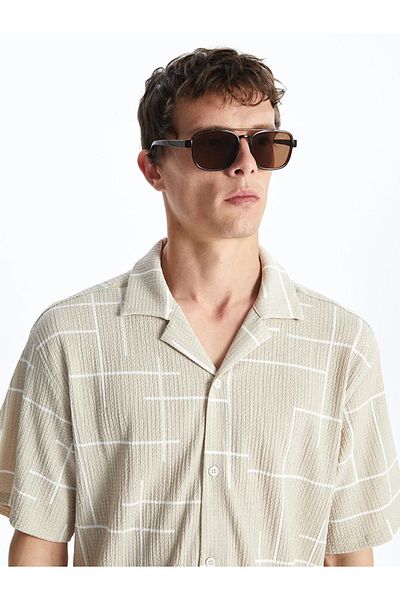 LC Waikiki Ανδρικό πουκάμισο με κοντό μανίκι LCW Vision Slim Fit