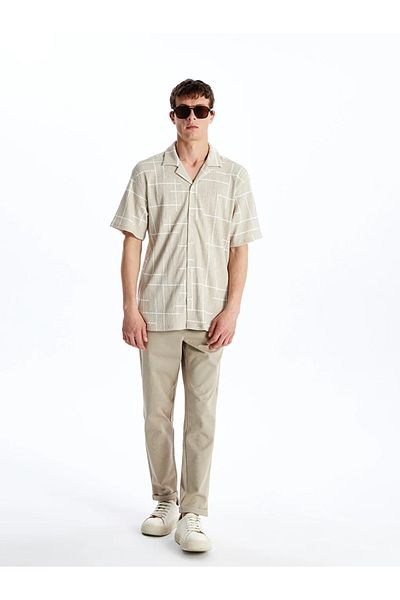 LC Waikiki Ανδρικό πουκάμισο με κοντό μανίκι LCW Vision Slim Fit