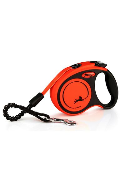 Flexi حجم Xtreme XS - شريط أوتوماتيكي بطول 3 أمتار للكلاب بحد أقصى 15 كجم برتقالي مخطط XSmall
