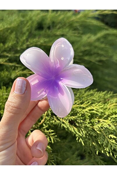 ByMerve Cataramă Bym382 de dimensiuni mari - Hibiscus cu flori violet deschis