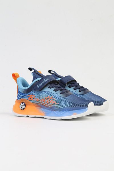 Benetton ®   Imported Blue Orange Children's Sneakers - Bni-10277