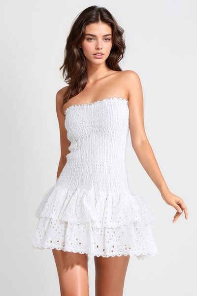 FASHION COCKTAIL Stretchy Puffy Skirt with Corset Bandage Fabric Lace Embroidery Night Invitation Dress