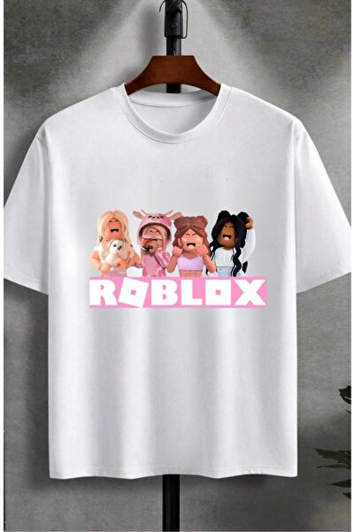 Massgai Tricou oversize din bumbac unisex imprimat Roblox - mânecă scurtă