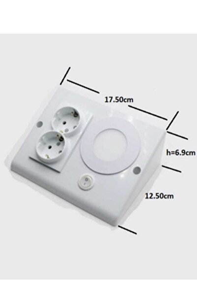 TEKNOLOJİ ELEKTRİK *tezgah Altı Priz 2'li - Siyah - 3 Watt Led Spot Ve Anahtarlı (BEYAZ IŞIK) 1309-165