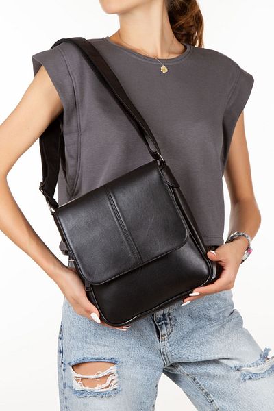 LOOP DESIGN Geantă de umăr unisex din piele naturală, geantă crossbody