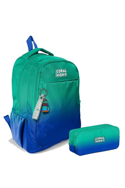 Coral High Set de rucsac și suport pentru creion de culoare Green Saks pentru băiat