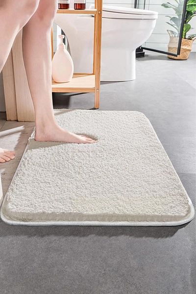 ALgorand Home 40x60 Gray Plush Soft Bath Mat - Washable Non-Slip Base