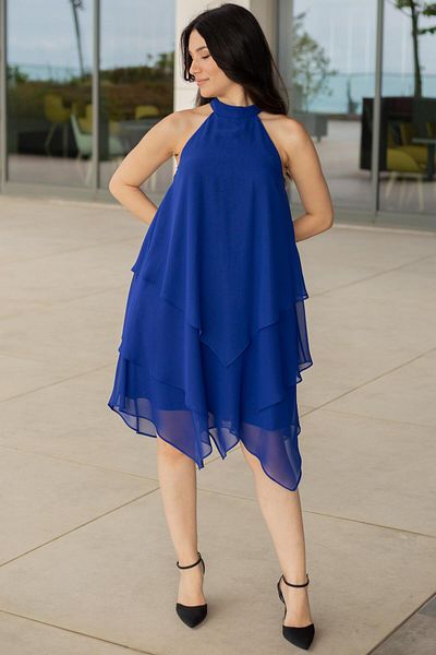 SpringStore Rochie de seara din sifon - Saks Halter Neck
