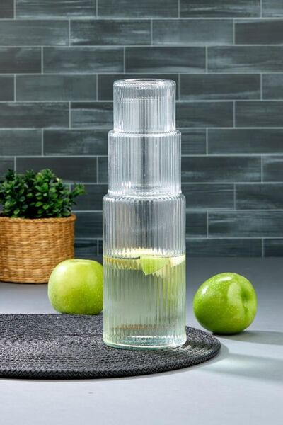 Gondol Dainty Mika Sürahi ve Bardak Seti - Şeffaf