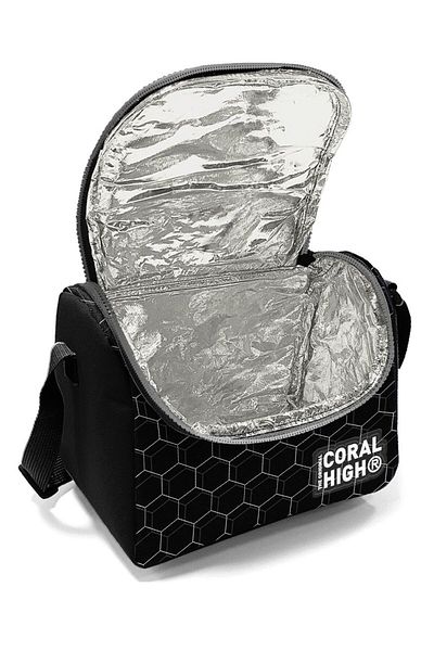 Coral High Set cutie de prânz și suport pentru stilou cu model de fotbal negru pentru băiat