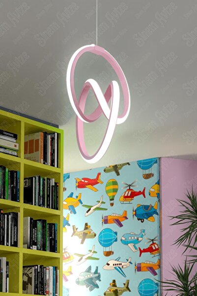 Sanctum SERENAT Pembe Modern Beyaz Ledli Avize Genç Çocuk Odası Avizesi