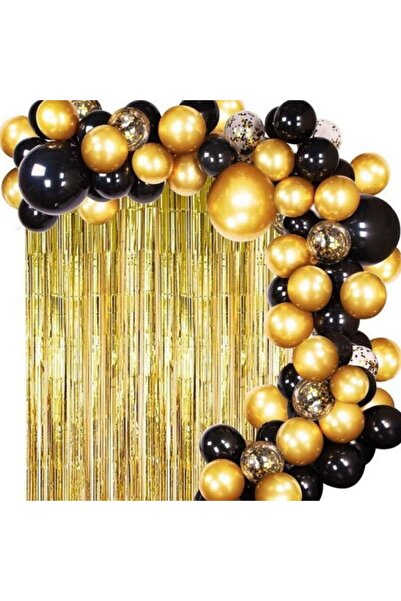 Hayaller Dükkanı Gold Black Balloon Chain Set Graduation Ornaments-
