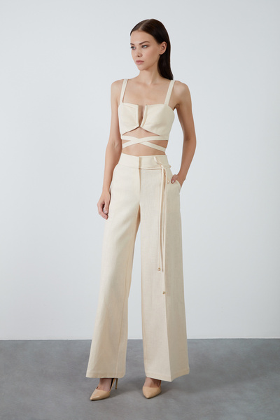 GİZİA Belden Bağlanabilir Askılı Bej Büstiyer