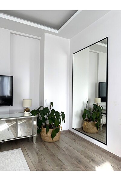 EFFE YAPI DEKOR Siyah Metal Çerçeveli 180x100 Cm Ayaklı Boy Aynası