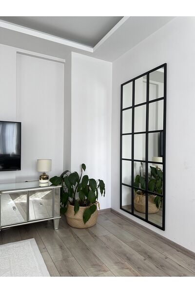 EFFE YAPI DEKOR Siyah Metal Çerçeveli Dekor Boy Aynası 180*80 Cm