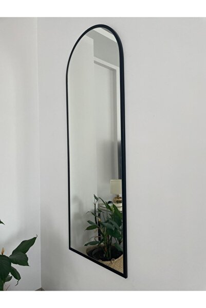 EFFE YAPI DEKOR Siyah Metal Çerçeveli 140x50 Cm Oval Boy Aynası ( Ayaksız )