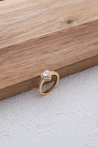 ByFlorya Jewelry White Zircon Stone Heart Ring - Free Size Adjustable