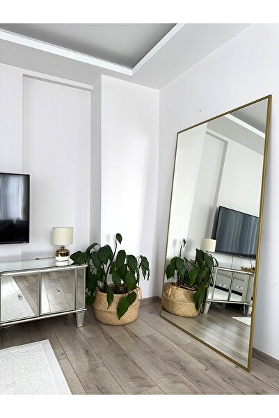 EFFE YAPI DEKOR Gold Metal Çerçeveli 180x100 Cm Boy Aynası ( Ayaksız )