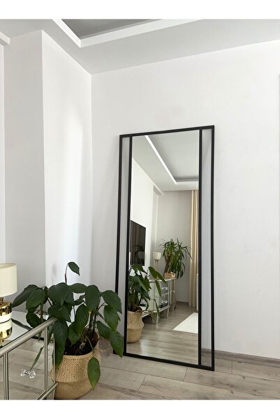 EFFE YAPI DEKOR Siyah Metal Çerçeveli Boş Kenar 180x80 Cm Dekoratif Ayna