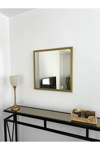 EFFE YAPI DEKOR Gold metal çerçeveli 50X50 CM Kare ayna
