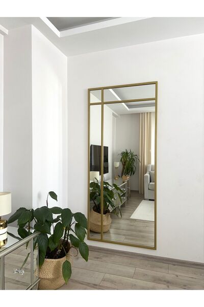EFFE YAPI DEKOR Gold Metal Çerçeveli 180x80 Cm Dekoratif Ayna