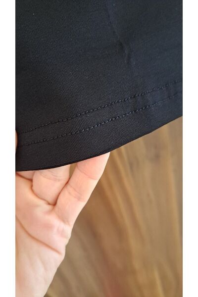 Alfa Women's Black Body - Short Sleeve, Crew Neck